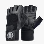 Leather gym gloves